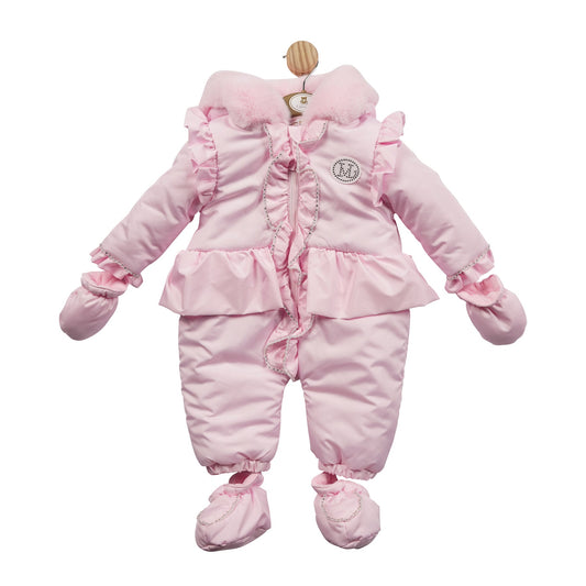 Baby Pink Puff Ball Snowsuit