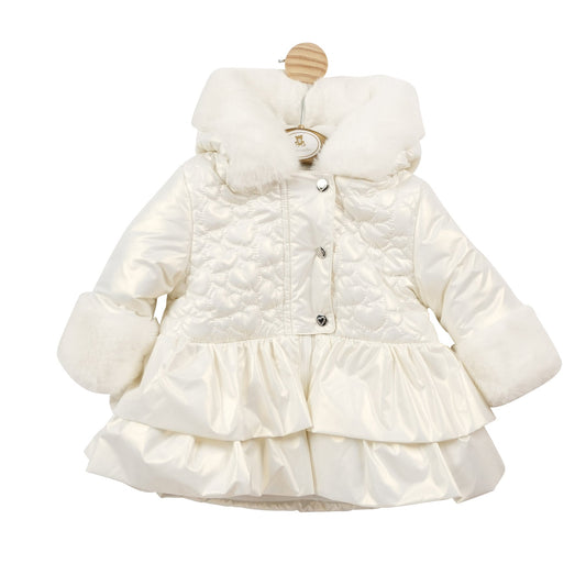 White Quilted Heart Coat