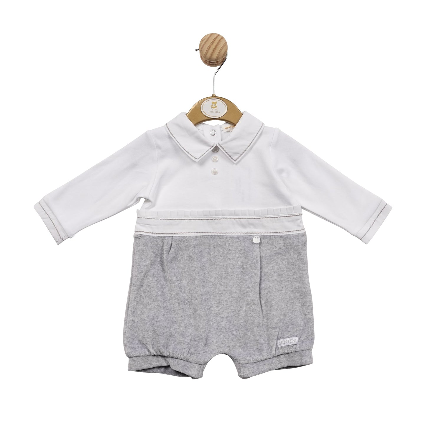 White and Grey Marl Short Romper