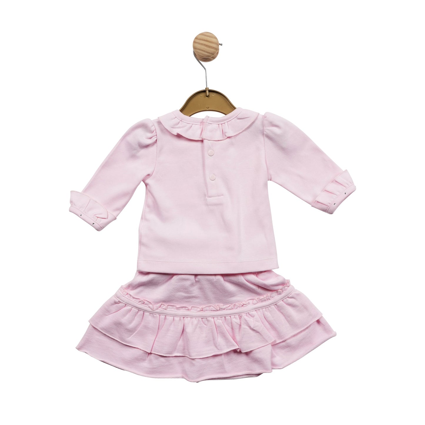 Baby Pink Diamante and Frill Top and Skirt