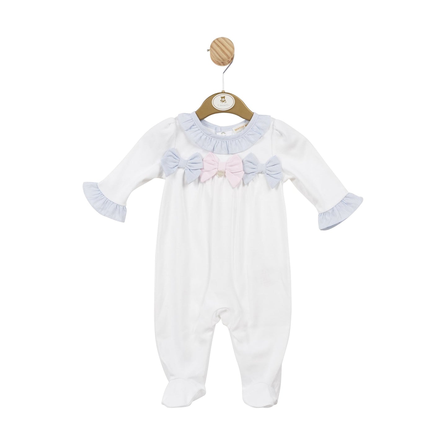 Pink White and Blue Babygrow