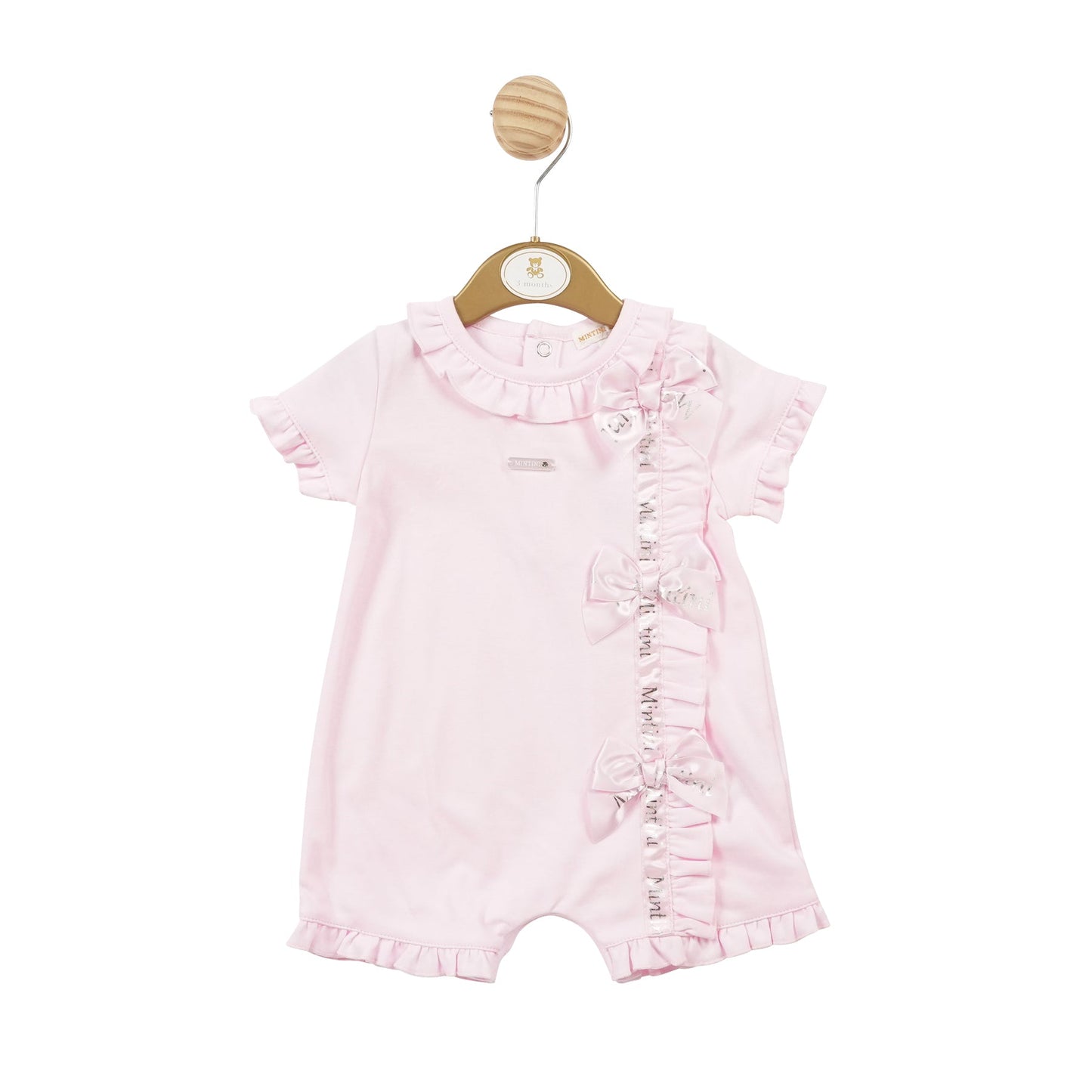 Baby Pink Mintini Ribbon Romper