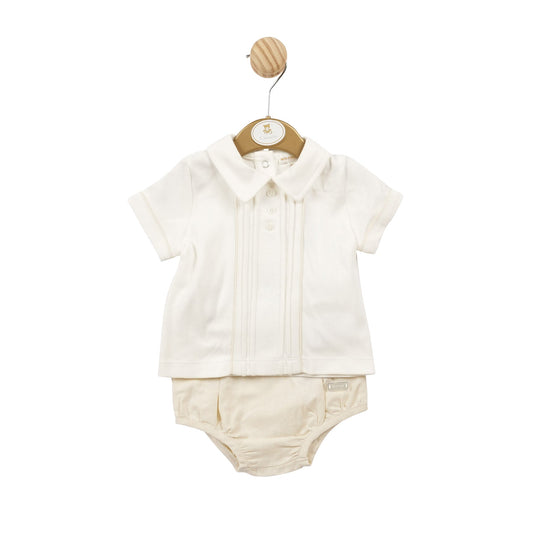 Beige Linen Top and Bloomer Short