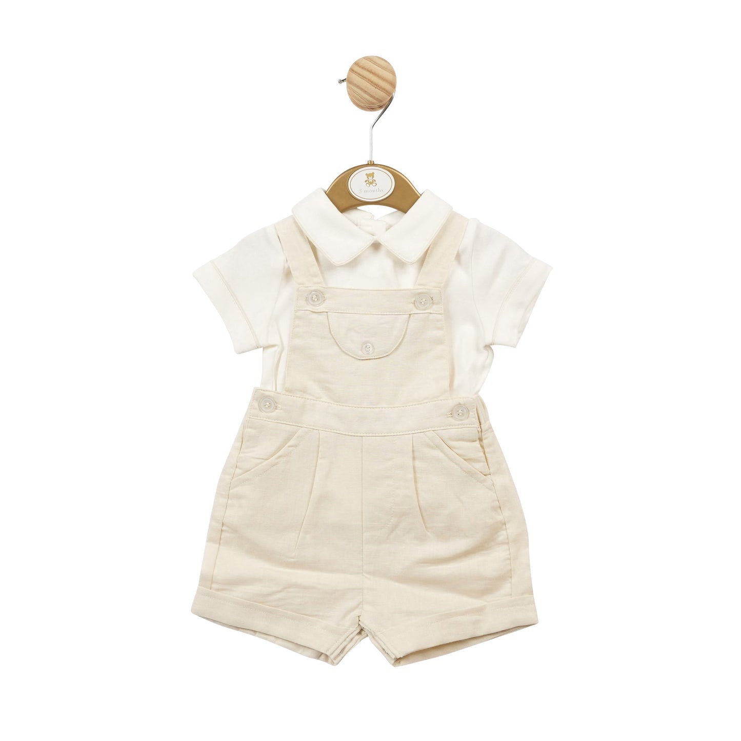 Beige Linen Top and Bloomer Short Dungaree