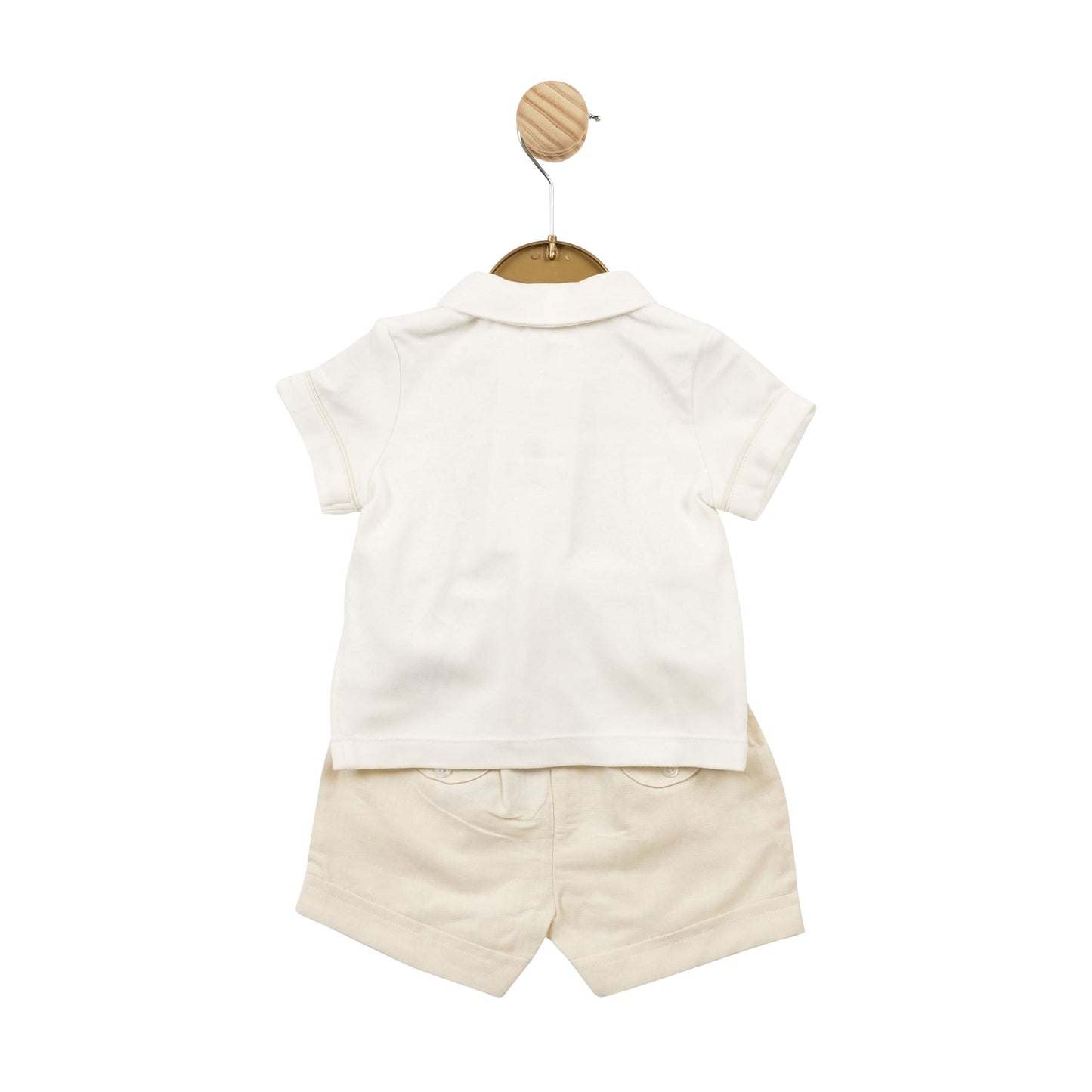 Beige Linen Top and Short Set