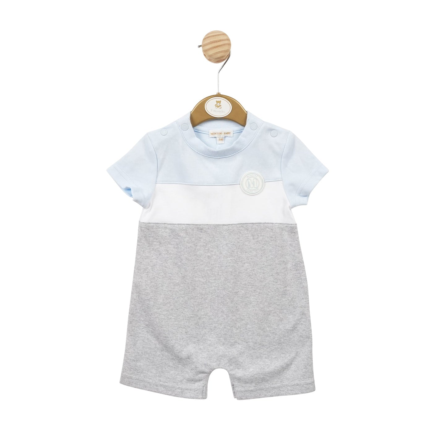 Blue Grey and White Rubber M Short Romper