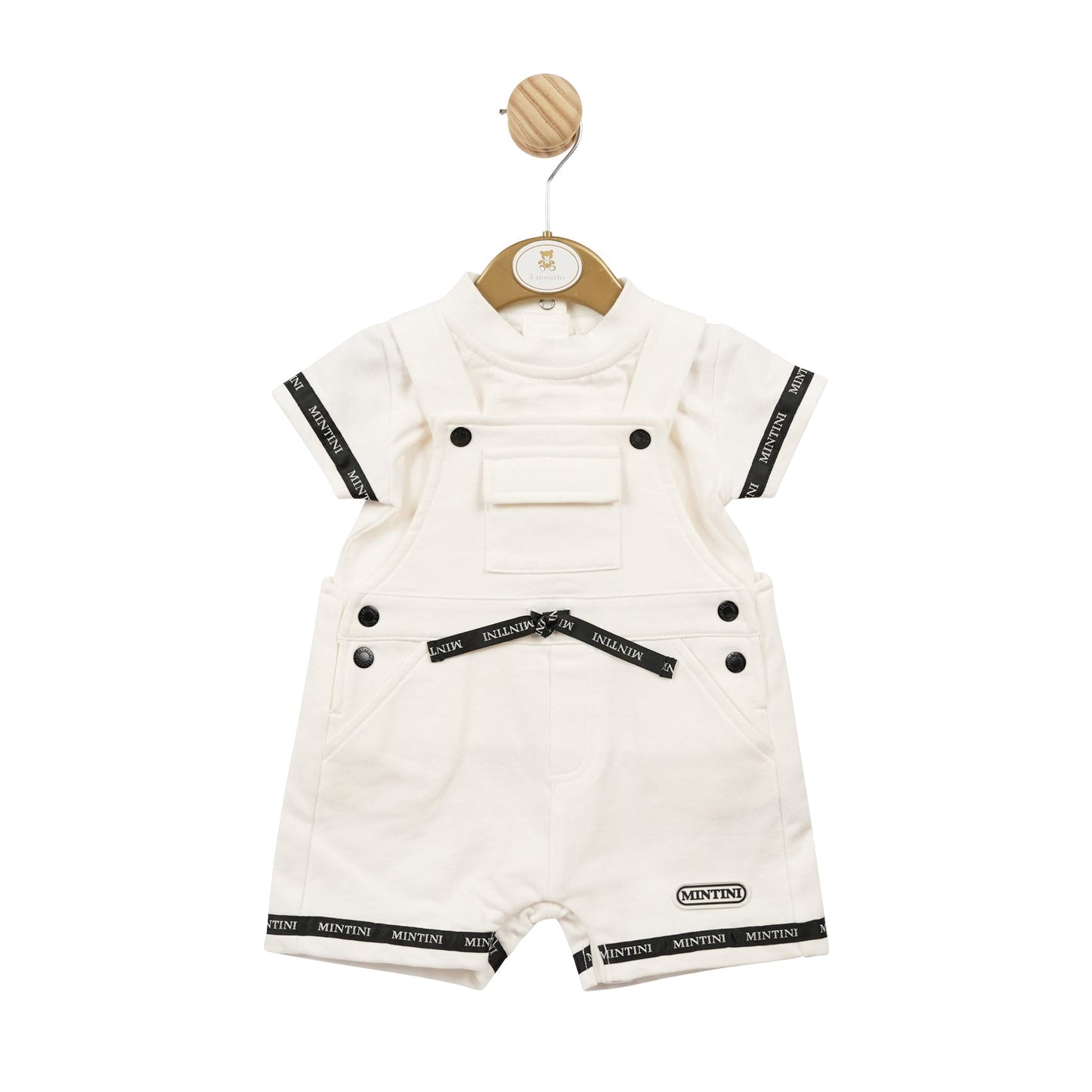 Mintini Black and White Tape Top and Short Dungaree