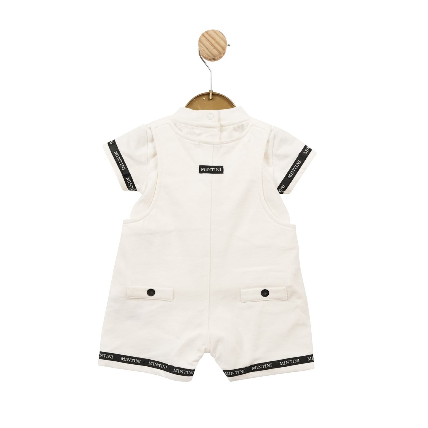 Mintini Black and White Tape Top and Short Dungaree